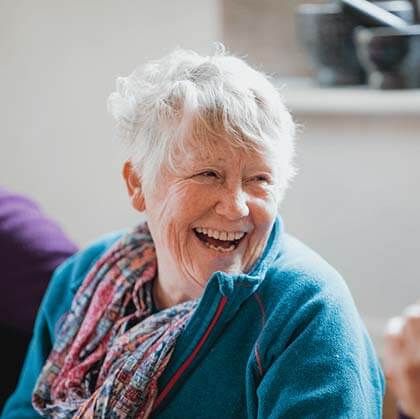 Old woman smiling